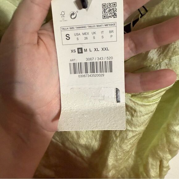 Zara Green Ruched Asymmetrical Slip Dress - Picture 4 of 5